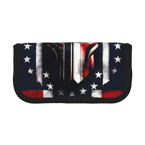 kurue Niedliches Federmäppchen mit USA-Flagge, 3 Fächer, multifunktionales Federmäppchen mit Reißverschluss, Organizer-Bleistifttasche, Schreibwaren von kurue
