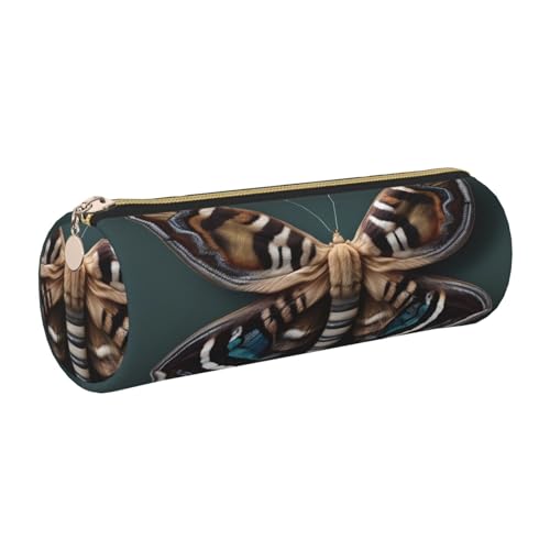 kurue Schönes Mottenetui, Leder-Stifttasche, schlankes Federmäppchen, schöne Schreibwaren-Tasche, tragbare Kosmetiktasche, Reißverschluss-Organizer-Tasche von kurue