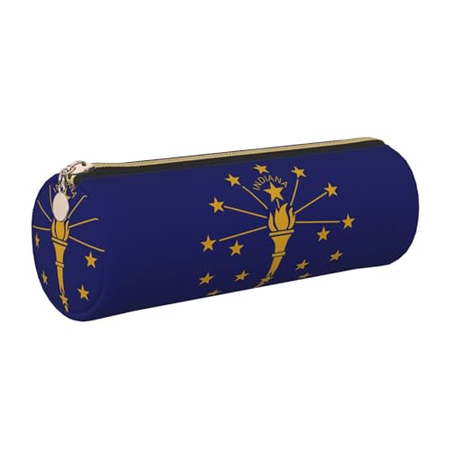 kurue Stifteetui mit indischer Flagge, Leder, schmales Federmäppchen, schöne Schreibwaren-Tasche, tragbare Kosmetiktasche, Reißverschluss-Organizer-Tasche von kurue