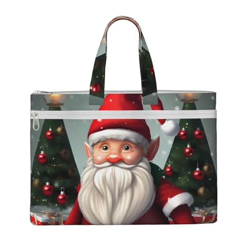 kurue Traditioneller Weihnachtswichtel, 26,7 x 38,1 cm, Handtasche, 2 Reißverschlusstaschen, großzügige Kapazität für Akten, ideal für die Arbeit und Reisen, Stu kurue Traditioneller Weihnachtswichtel, 26,7 x 38,1 cm, Handtasche, 2 Reißverschlusstaschen, großzügige Kapazität für Akten, ideal für die Arbeit und Reisen, Stu von kurue