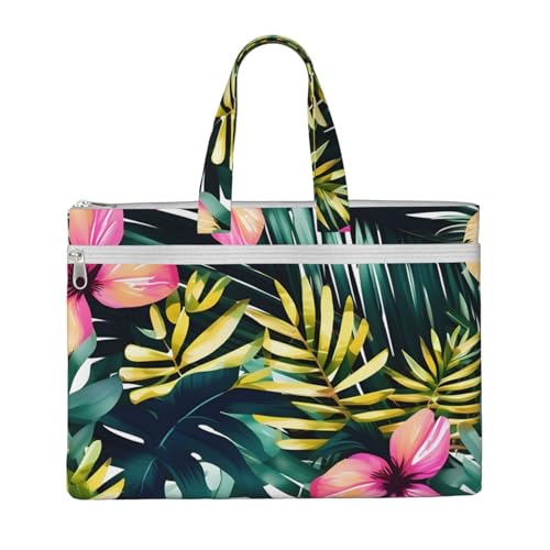 kurue Tropical Summer Hawaiian Flower Palm Leaves 26,7 x 38,1 cm Handtasche, 2 Reißverschlusstaschen, großzügige Kapazität für Akten, ideal für die Arbeit und Reisen, Stu kurue Tropical Summer Hawaiian Flower Palm Leaves 26,7 x 38,1 cm Handtasche, 2 Reißverschlusstaschen, großzügige Kapazität für Akten, ideal für die Arbeit und Reisen, Stu von kurue