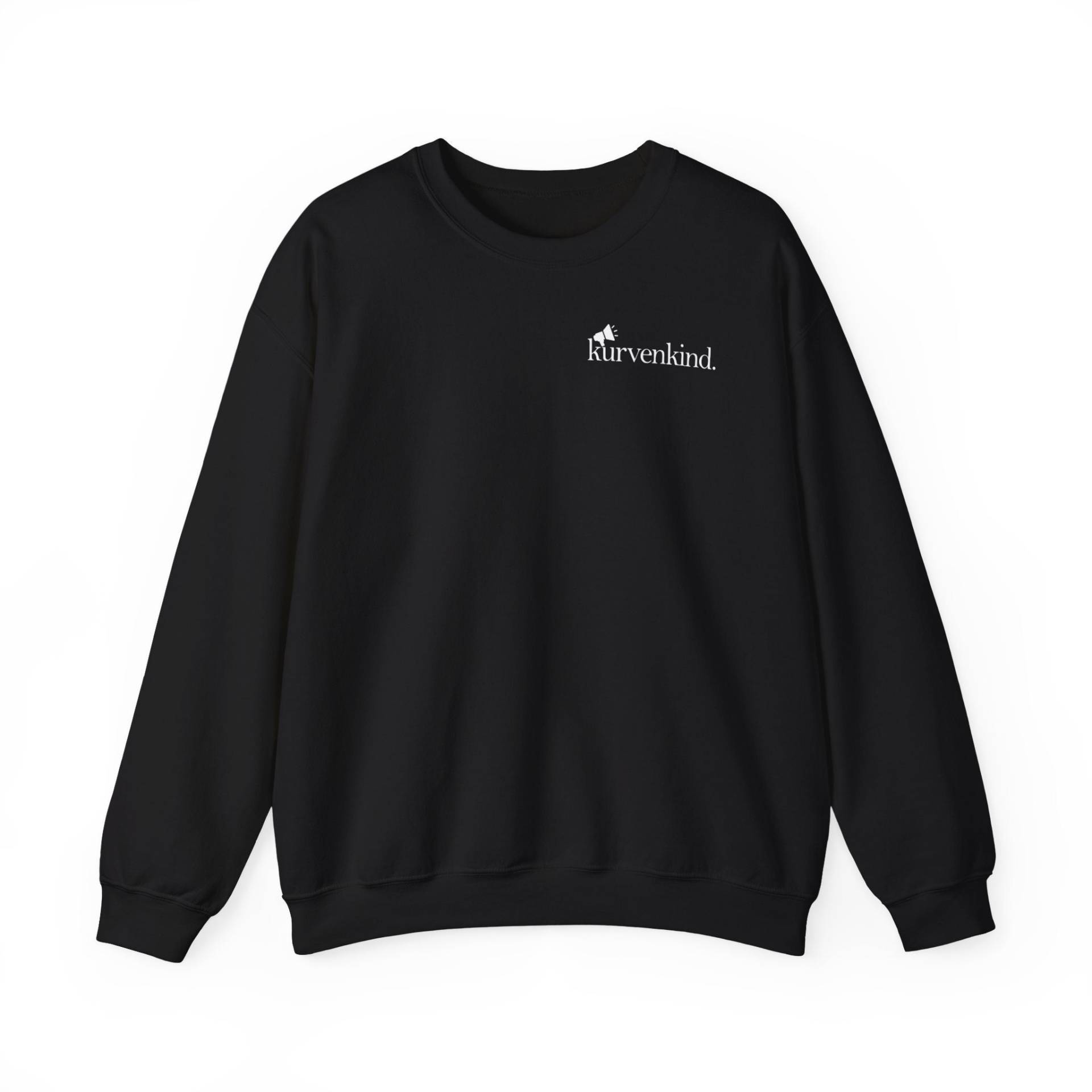 Kurvenkind Logo Klein Weiß Sweatshirt Unisex von kurvenkind