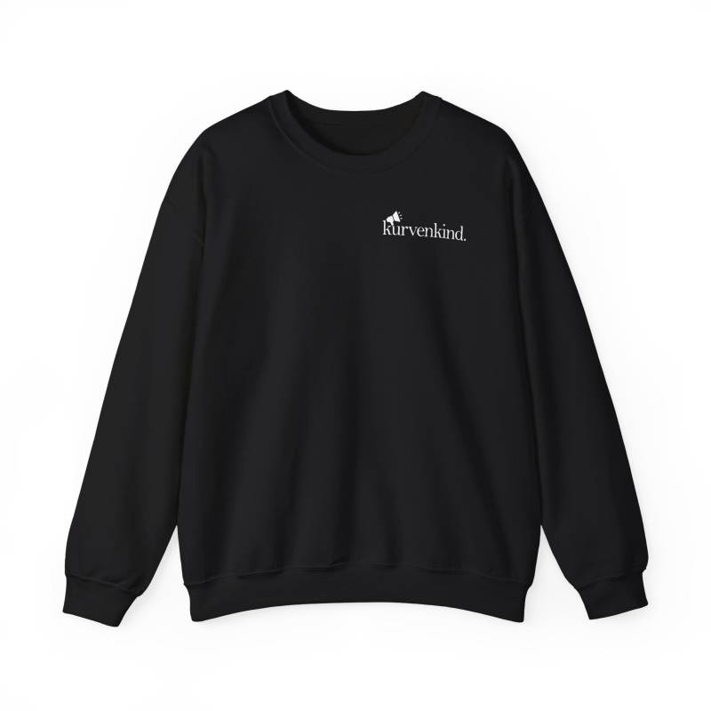 Kurvenkind Logo Klein Weiß Sweatshirt Unisex von kurvenkind