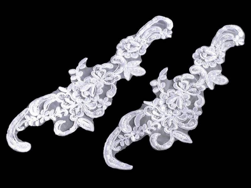 1 Spitzeneinsatz Verzierung Aufnäher Spitze 10x30 cm Perlen - 180953 1 Spitzeneinsatz Verzierung Aufnäher Spitze 10x30 cm Perlen - 180953 von kurzwarenbude