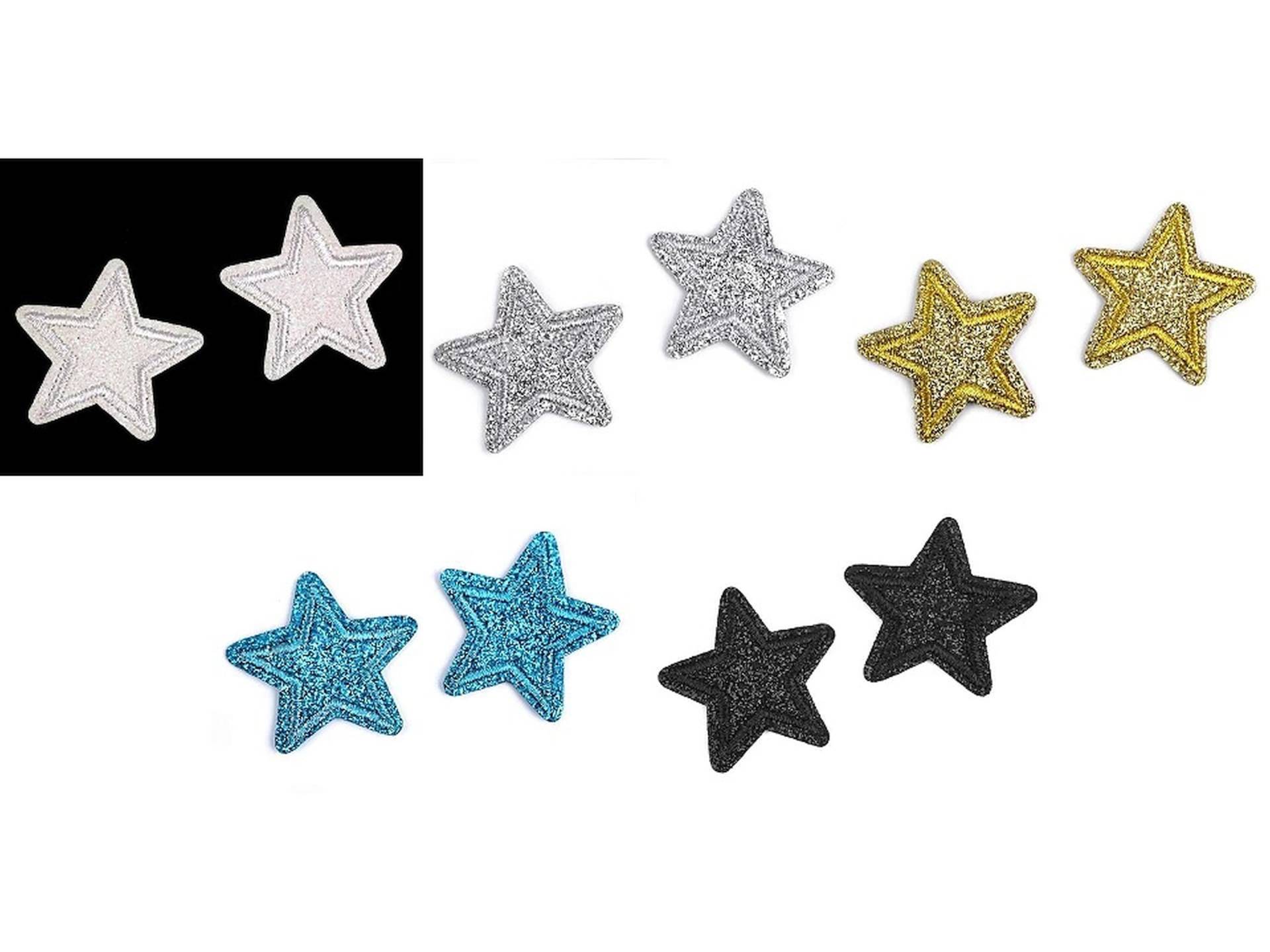 2 Aufbügler Aufnäher Stern Lurex Bügelbild Sterne 35 Mm | 0, 75 Euro/St von kurzwarenbude