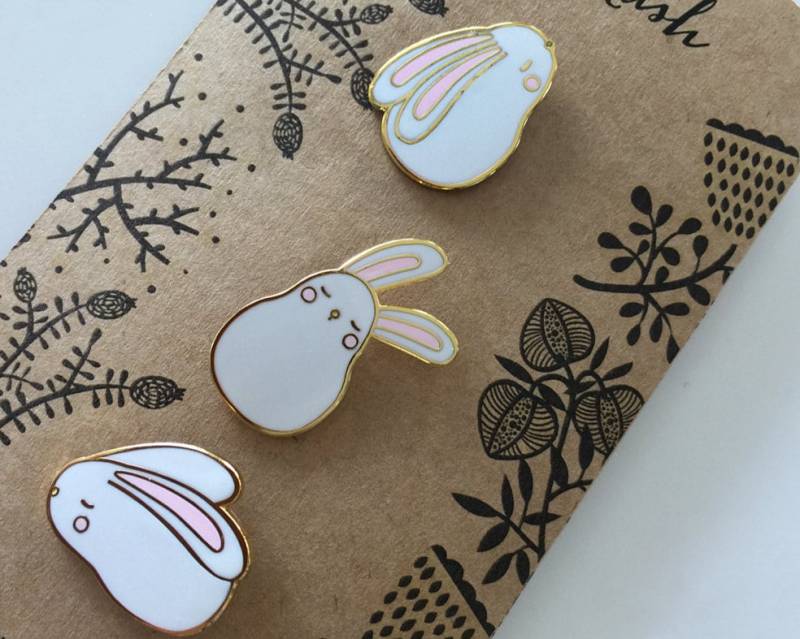 Mini Hase Kragen Pin Set von kushkush
