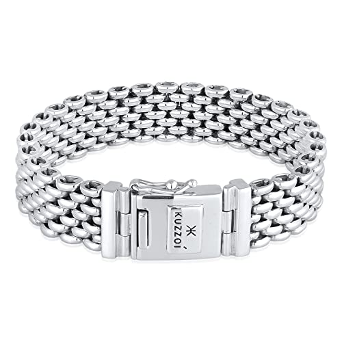 Kuzzoi Silberarmband Herrenarmband aus massivem 925er Sterling Silber, Breite 18 mm, Länge 21 cm, 335107-021 von Kuzzoi