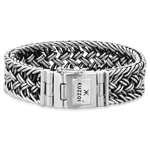 Kuzzoi Silberarmband Herrenarmband aus massivem 925er Sterling Silber, Breite 20 mm, Länge 23 cm, 335104-023 von Kuzzoi