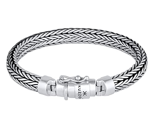 Kuzzoi Silberarmband Herrenarmband aus massivem 925er Sterling Silber, Breite 7 mm, Länge 21 cm, 335102-021 von Kuzzoi