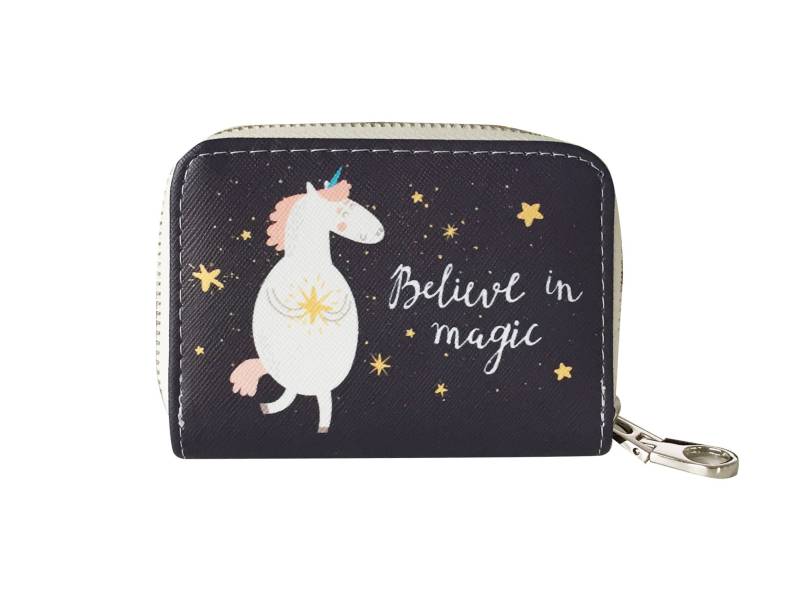 Kleines Portemonnaie Mit Einhorn/Believe in Magic Wallet Für Kinder Reißverschluss Geschenk Sie Weihnachten Gif Kindliches von kvioart