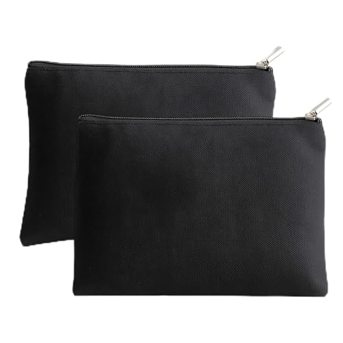 Make-up-Tasche mit Reißverschluss, Reise-Kosmetiktasche, Organizer für Damen, kleine Kosmetiktasche mit Reißverschluss, tragbar, schwarz, für den täglichen Gebrauch und Reisen, 2 Stück von kwinfei
