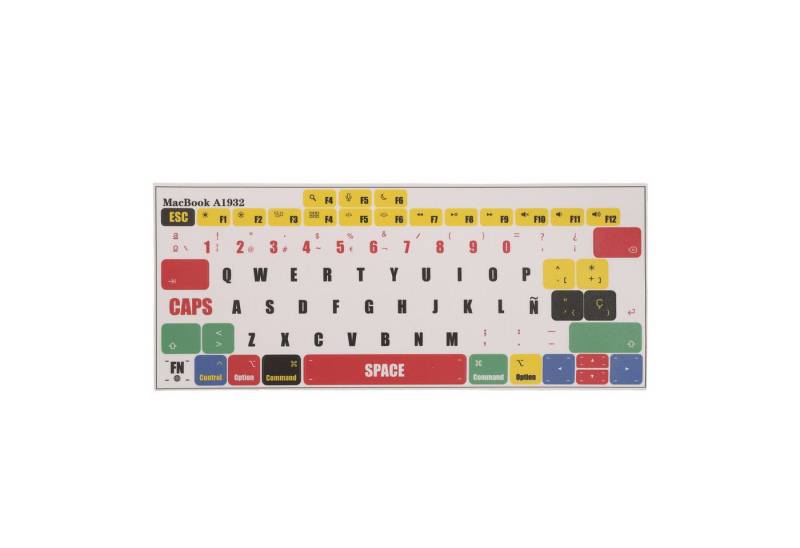 kwmobile Etui Apple MacBook Air 13" 2018 2019 2020 A1932 Sticker, Keyboard Sticker - Farb-Aufkleber für Spanische QWERTY Tastatur von kwmobile