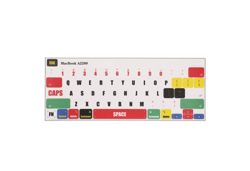 kwmobile Etui Apple MacBook Pro 13.3 M1 M2 (A2289 / A2251 / A2338) Sticker, Keyboard Sticker - Farb-Aufkleber für Amerikanische QWERTY Tastatur von kwmobile