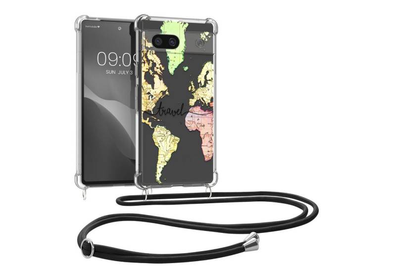 kwmobile Etui Hülle für Google Pixel 7a, Silikon Handyhülle mit Kette - Handykette Handyband von kwmobile