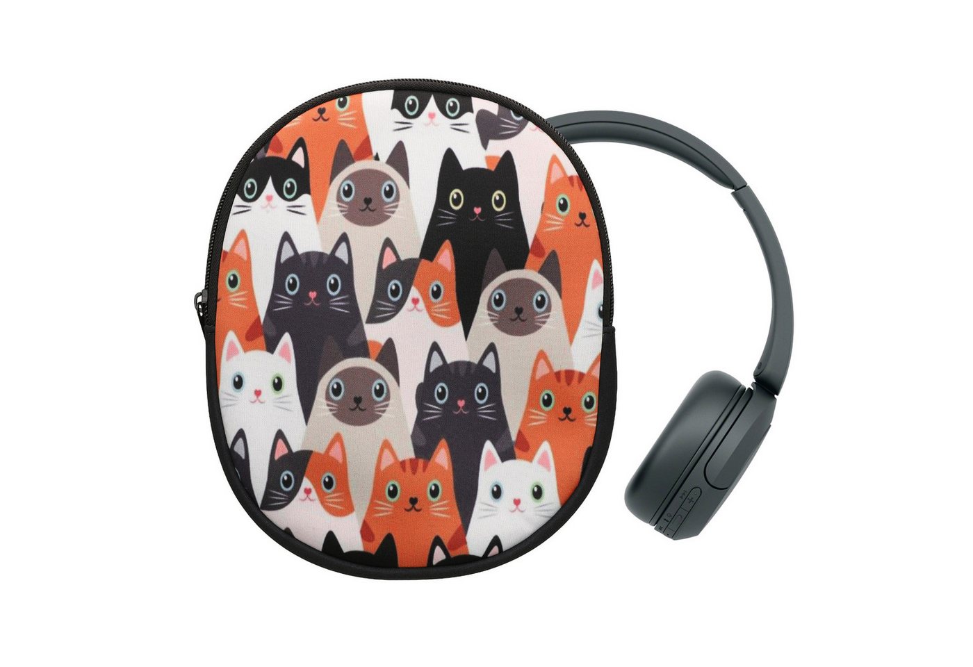 kwmobile Etui Hülle für Headset / Overear headphone Neopren Tasche, Case für Headset aus Neopren Stoff Katzen Design kwmobile Etui Hülle für Headset / Overear headphone Neopren Tasche, Case für Headset aus Neopren Stoff Katzen Design von kwmobile