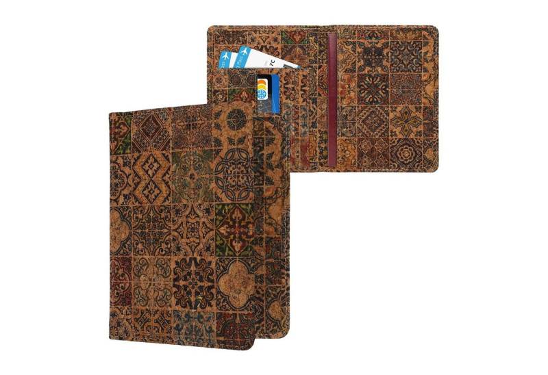 kwmobile Etui Reisepass Hülle mit Kartenfächern, Kork Ausweishülle Passhülle Kartenetui Tasche - Reisepasshülle von kwmobile