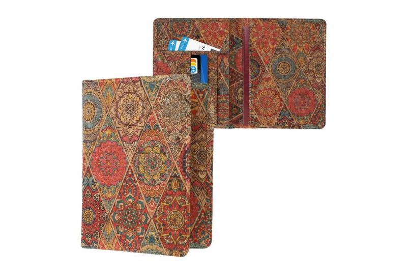 kwmobile Etui Reisepass Hülle mit Kartenfächern, Kork Ausweishülle Passhülle Kartenetui Tasche - Reisepasshülle von kwmobile