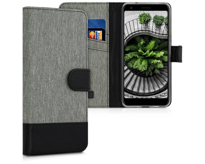 kwmobile Etui Wallet Case für Google Pixel 3a, Hülle mit Ständer - Handyhülle Kartenfächer von kwmobile