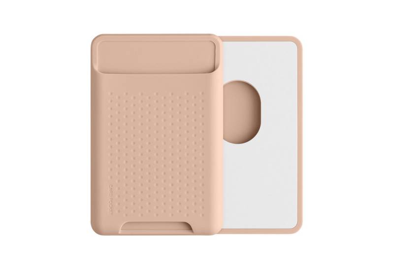 kwmobile Etui kwmobile Kartenhalter kompatibel mit Apple iPhone 16 / 15 / 14 / 13, Kartenfach Halter magnetisch - Handy Kartenetui aus Silikon in Altrosa von kwmobile