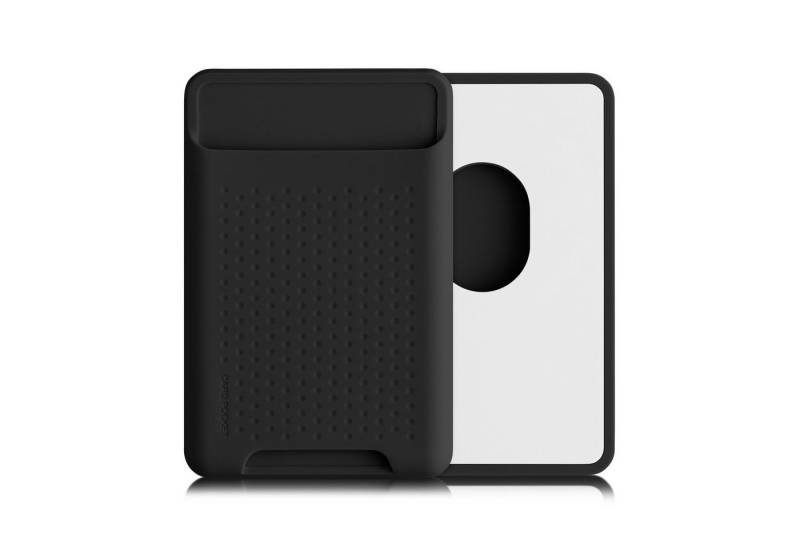 kwmobile Etui kwmobile Kartenhalter kompatibel mit Apple iPhone 16 / 15 / 14 / 13, Kartenfach Halter magnetisch - Handy Kartenetui aus Silikon in Schwarz von kwmobile
