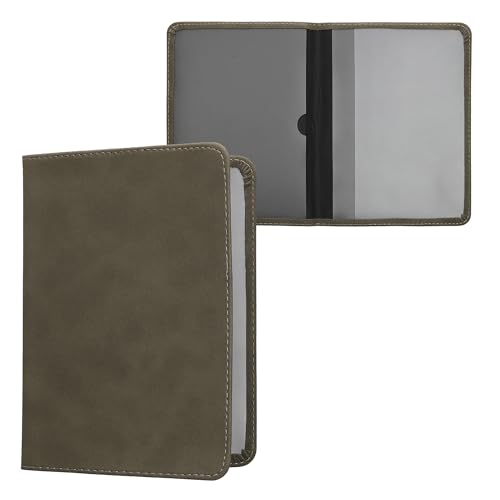 kwmobile Fahrzeugschein Hülle mit Kartenfächern - Kunstleder Tasche für italienische Auto Zulassungsbescheinigung Führerschein Grau von kwmobile