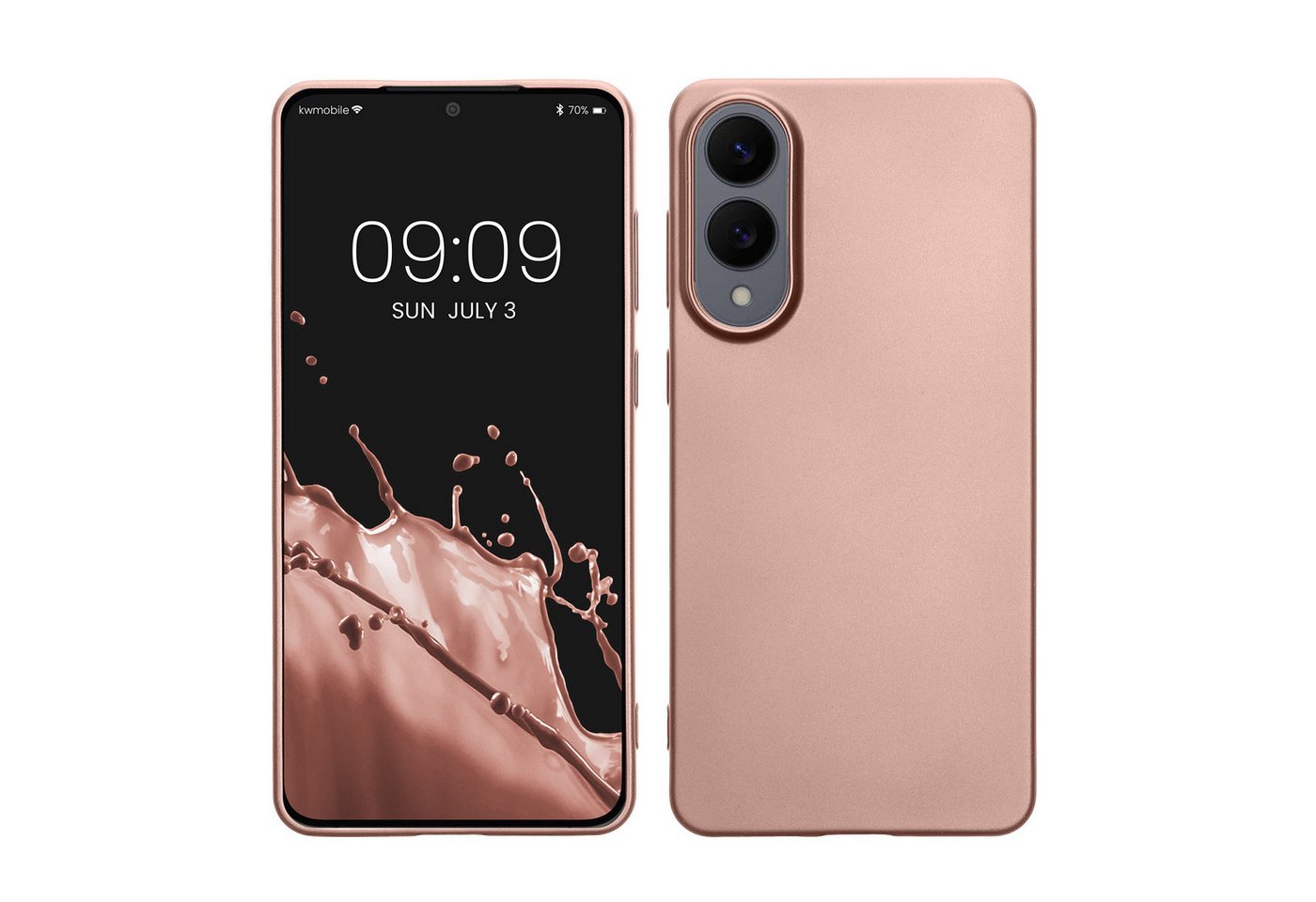 kwmobile Handytasche Case für Samsung Galaxy S25 Edge (1-tlg), Hülle Silikon metallisch schimmernd - Handyhülle Cover von kwmobile