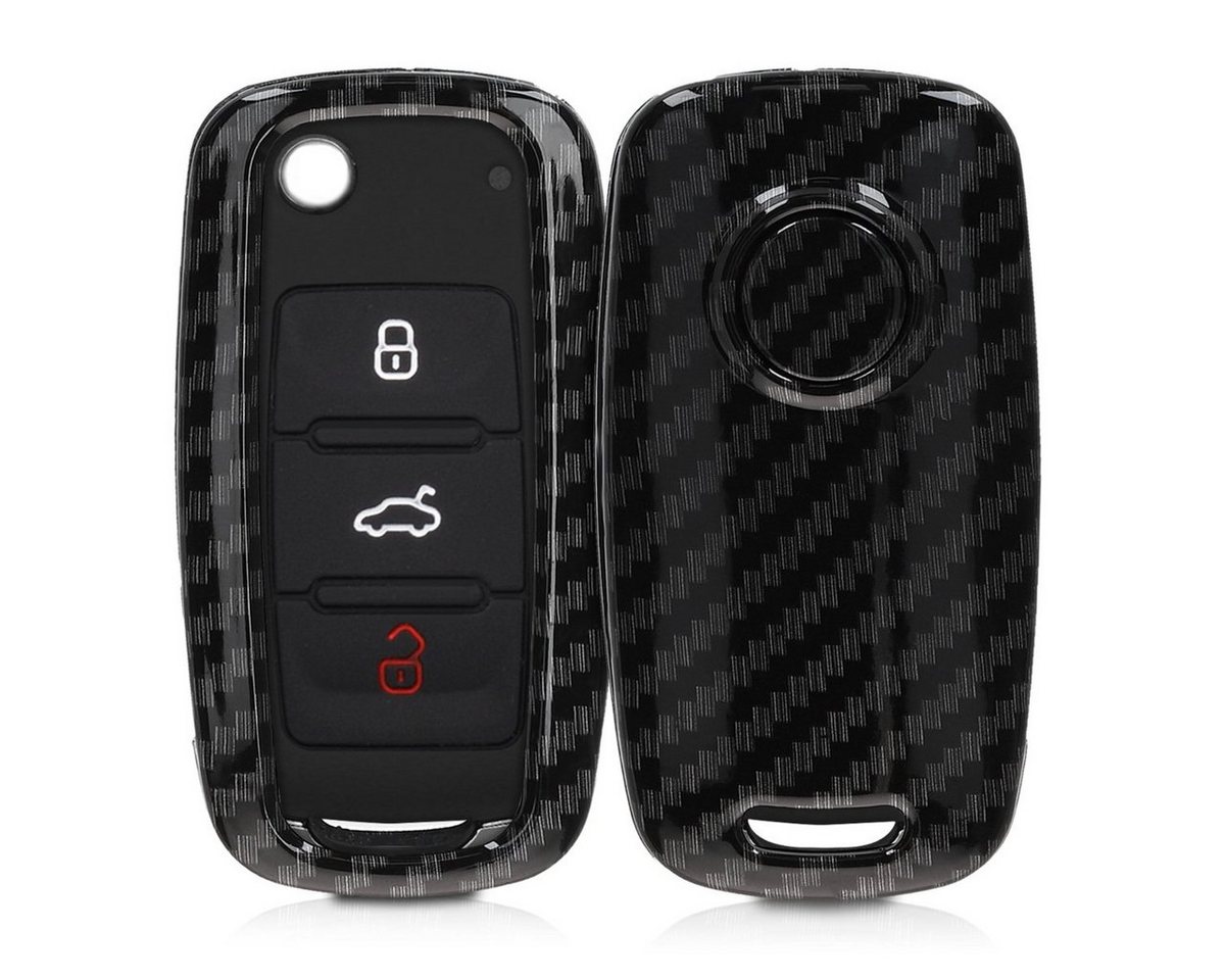 kwmobile Schlüsseltasche Autoschlüssel Hülle für VW Skoda Seat (1-tlg), Hardcover Schutzhülle Schlüsselhülle von kwmobile