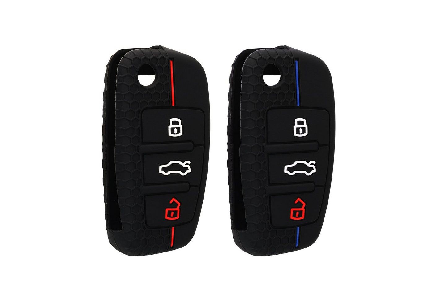 kwmobile Schlüsseltasche 2x Autoschlüssel Silikon Hülle für Audi (1-tlg), Schlüsselhülle von kwmobile