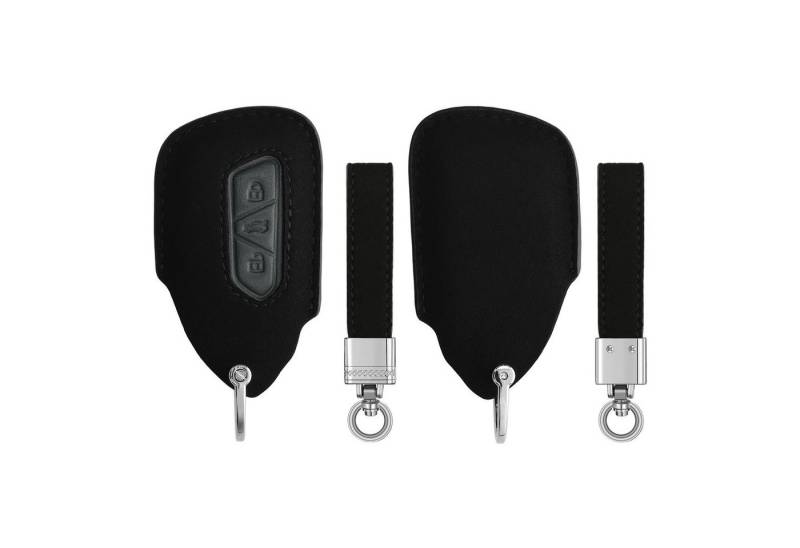 kwmobile Schlüsseltasche Autoschlüssel Kunstleder Hülle für VW Golf 8 (1-tlg), Schlüsselhülle Schlüssel Case - Cover in Schwarz Grau von kwmobile