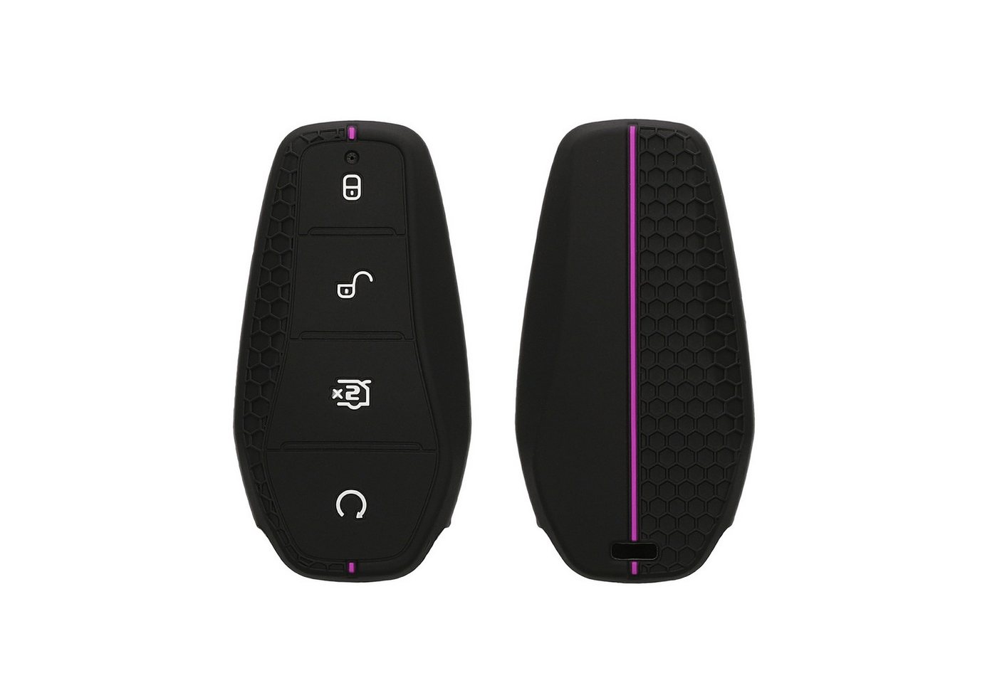 kwmobile Schlüsseltasche Autoschlüssel Silikon Hülle für BYD Atto 3 / Sealion / Han / Tang / (1-tlg), Schlüsselhülle aus Silikon - in Schwarz Violett von kwmobile