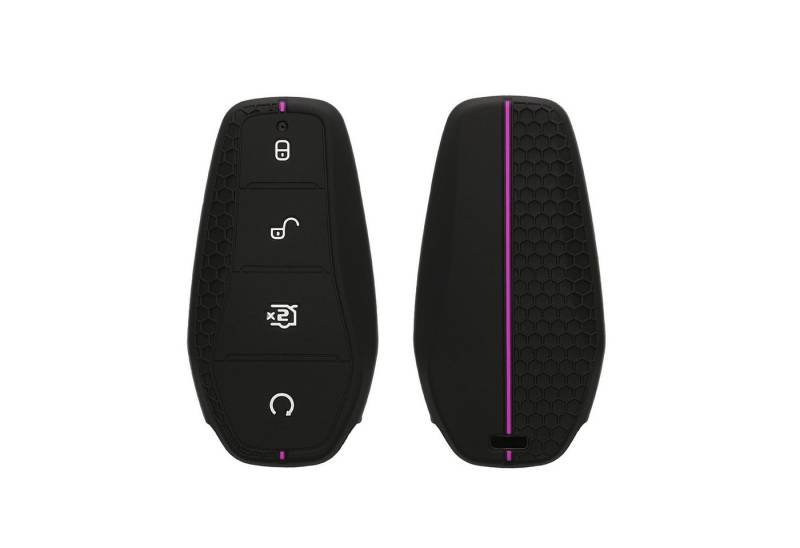 kwmobile Schlüsseltasche Autoschlüssel Silikon Hülle für BYD Atto 3 / Sealion / Han / Tang / (1-tlg), Schlüsselhülle aus Silikon - in Schwarz Violett von kwmobile