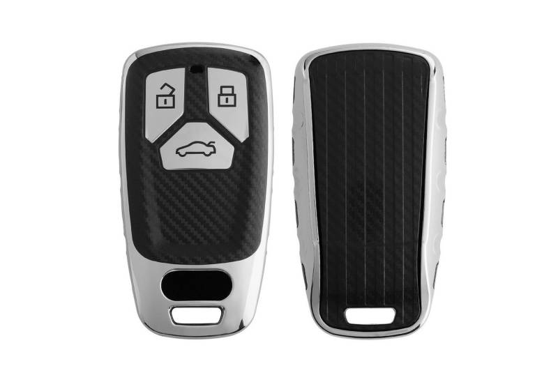 kwmobile Schlüsseltasche Hülle für Audi 3-Tasten Smartkey Autoschlüssel (nur Keyless Go) (1-tlg), Schlüsselhülle TPU Autoschlüssel Cover von kwmobile