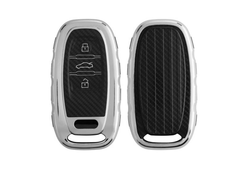 kwmobile Schlüsseltasche Hülle für Audi A6 A7 A8 Q7 Q8 3-Tasten Autoschlüssel Keyless (1-tlg), Schlüsselhülle TPU Autoschlüssel Cover von kwmobile