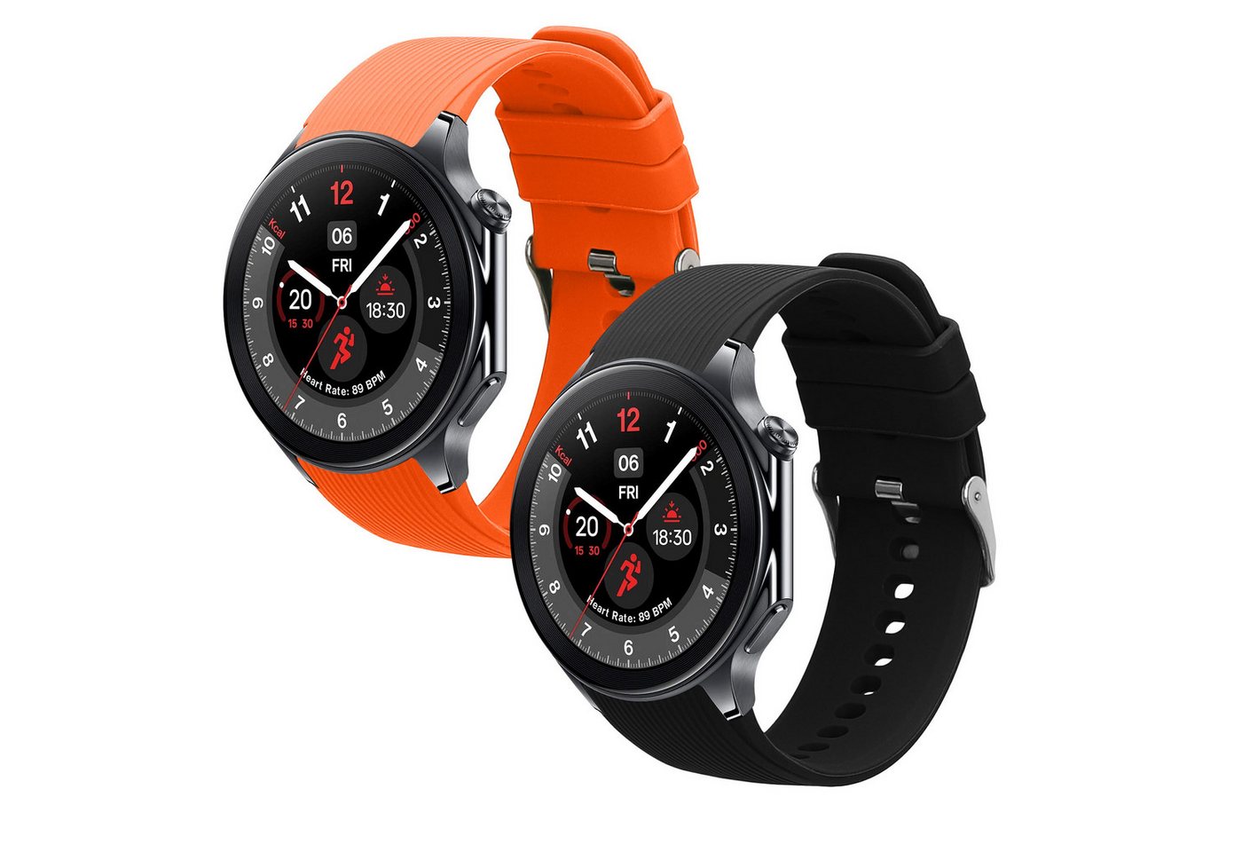 kwmobile Smartwatch-Armband 2x Sportarmband für OnePlus Watch 3 / 2 / 2R / Oppo Watch X2, Armband TPU Silikon Set Fitnesstracker kwmobile Smartwatch-Armband 2x Sportarmband für OnePlus Watch 3 / 2 / 2R / Oppo Watch X2, Armband TPU Silikon Set Fitnesstracker von kwmobile