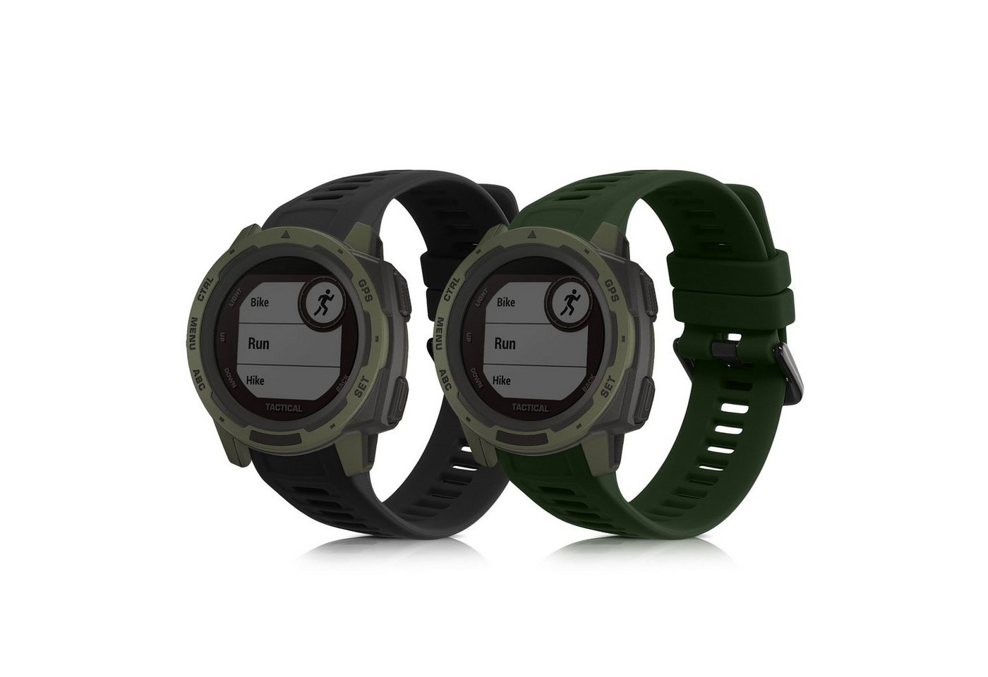 kwmobile Uhrenarmband 2x Sportarmband für Garmin Instinct 2 Solar / Instinct 2, Armband TPU Silikon Set Fitnesstracker von kwmobile