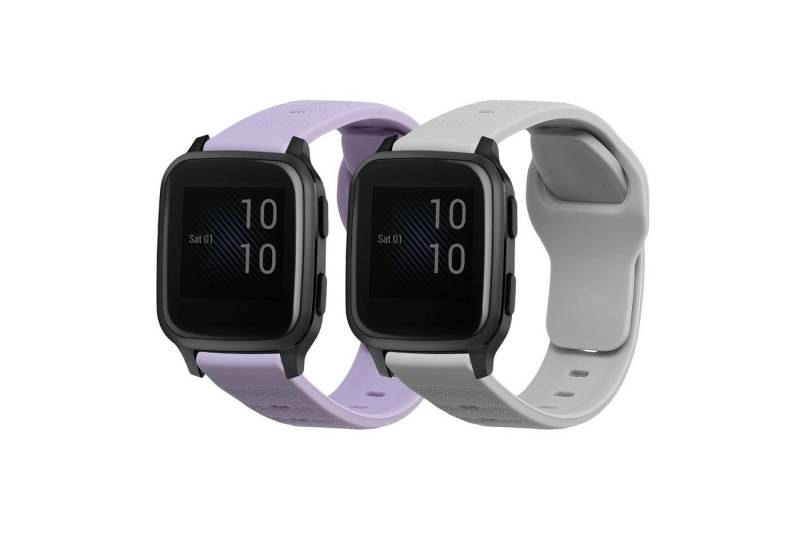 kwmobile Uhrenarmband 2x Sportarmband für Garmin Venu Sq Music / Sq, Armband TPU Silikon Set Fitnesstracker von kwmobile