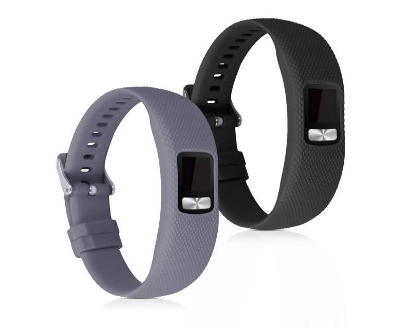 kwmobile Uhrenarmband 2x Sportarmband für Garmin Vivofit 4, Armband TPU Silikon Set Fitnesstracker von kwmobile