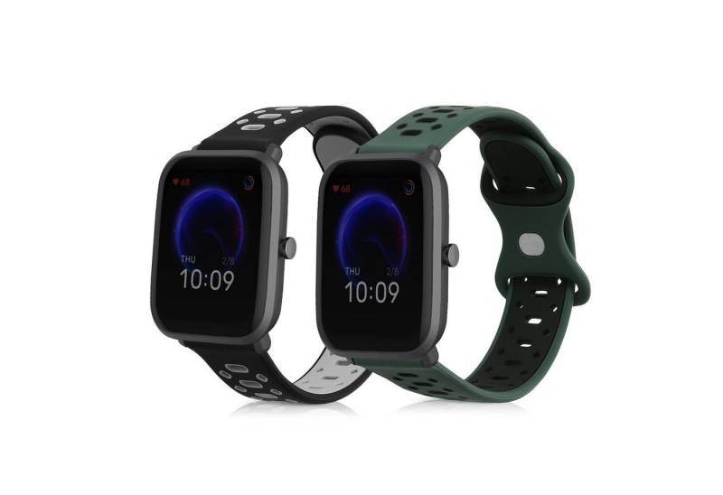 kwmobile Uhrenarmband 2x Sportarmband für Huami Amazfit Bip / Bip Lite / Bip U / Pop, TPU Silikon Armband Set für Fitnesstracker - Größe L - 14 - 22 cm von kwmobile