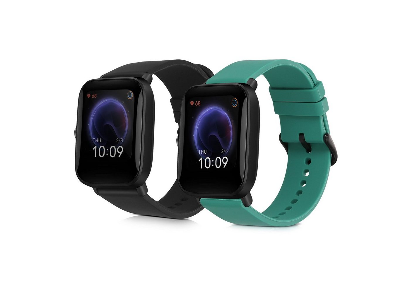 kwmobile Uhrenarmband 2x Sportarmband für Huami Amazfit Bip U / Bip U pro, Armband TPU Silikon Set Fitnesstracker von kwmobile