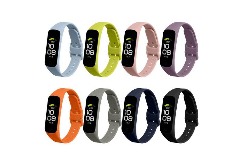 kwmobile Uhrenarmband 8x Sportarmband für Samsung Galaxy Fit 2 Armband, Armband TPU Silikon Großes Set Fitnesstracker - verschiedene Farben von kwmobile