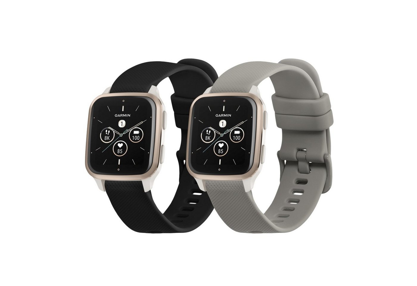 kwmobile Uhrenarmband 2x Sportarmband für Garmin Venu Sq 2 Music / Sq 2, Armband TPU Silikon Set Fitnesstracker von kwmobile