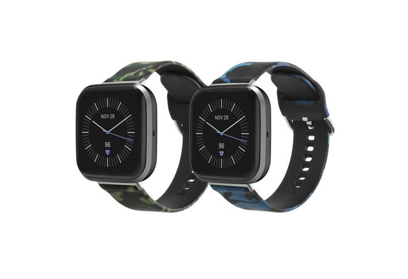 kwmobile Uhrenarmband Armband für Fitbit Versa 4 / Sense 2 / Versa 3 / Sense, 2x Fitnesstracker Sportarmband aus TPU und Silikon von kwmobile