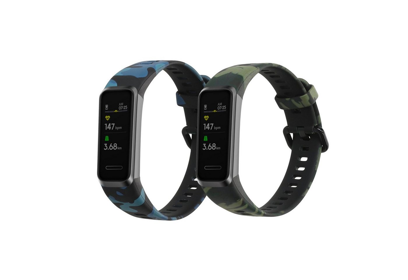 kwmobile Uhrenarmband Armband für Huawei Band 4, 2x Fitnesstracker Sportarmband aus TPU und Silikon von kwmobile