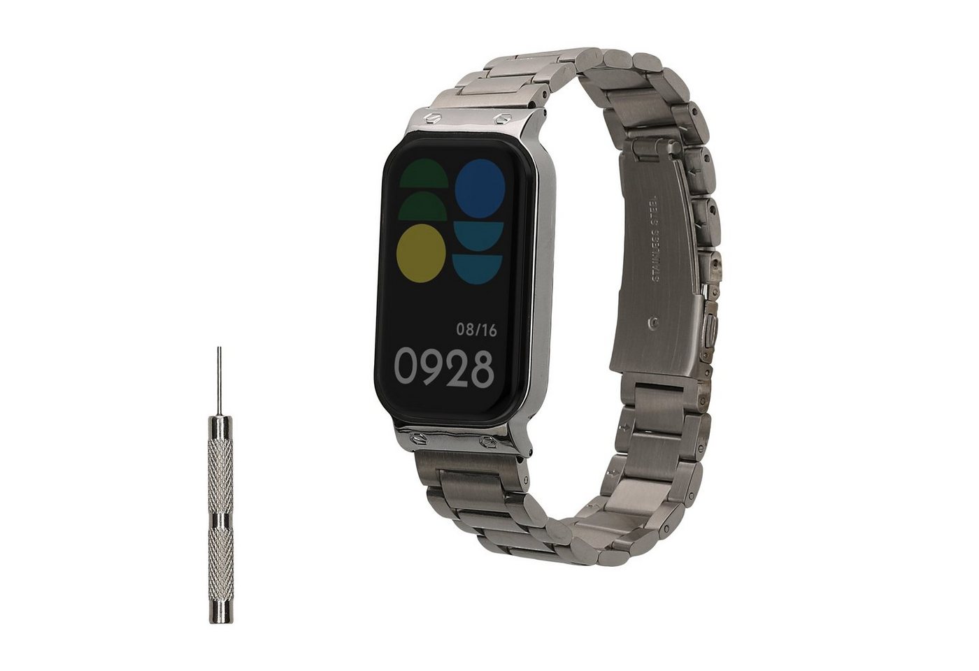 kwmobile Uhrenarmband Edelstahl Uhrenarmband für Xiaomi Smart Band 8 Active / Redmi Band 2, Ersatzarmband für Smartwatch - 14 - 22 cm Innenmaße von kwmobile