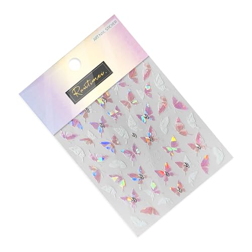 5D Japanische Glitzernde Schmetterlings Nagelkunst Aufkleber Einzigartige Selbstklebende Aufkleber Modische Nageldekoration Für Maniküre von kwoifioy