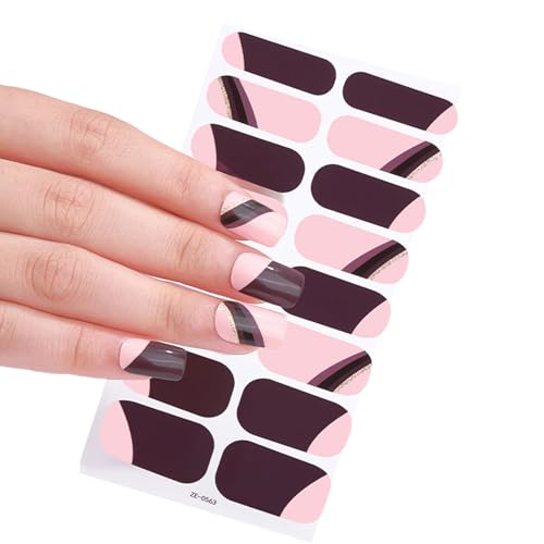 Bronzing Nagellackstreifen Nagelkunstaufkleber Wasserfester Nagellackaufkleber Vollständiger Wraps Aufkleber Feile von kwoifioy