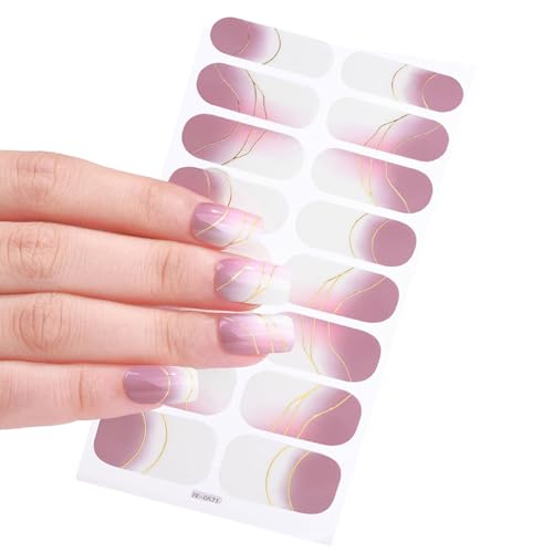 Bronzing Nagellackstreifen Nagelkunstaufkleber Wasserfester Nagellackaufkleber Vollständiger Wraps Aufkleber Feile von kwoifioy