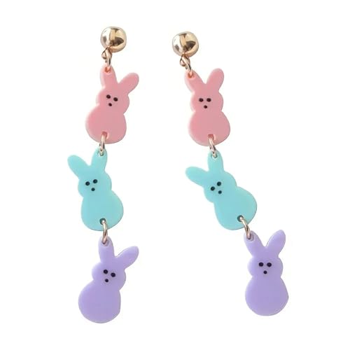 Unique Bunnies Ohrringe Multicolor Kaninchen Dangle Ohrringe Festival Schmuckzubehör Für Partys Und Feierlichkeiten von kwoifioy