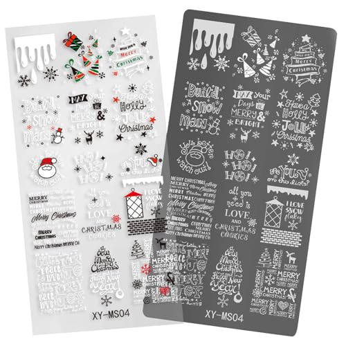 Weihnachtsserie Nagel Stempelplatten Nagel Kunst Stempelschablone Schneeflocken Maniküre Druck Hirsch Nagel Stempelplatte von kwoifioy