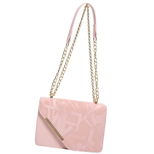 kwoifioy Frauen Bag Kette Gurt Crossbody Lässige Handtasche Ästhetische Schulter PU Leder Boten Einkaufsdatieren Frauen Handtaschen Kettenband Schulter Crossbody Ästhetischer Boten von kwoifioy